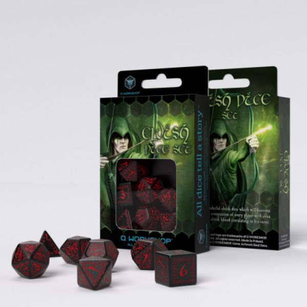 Elvish Dice set Black/Red