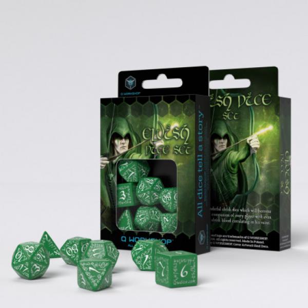Elvish Dice set Green/white