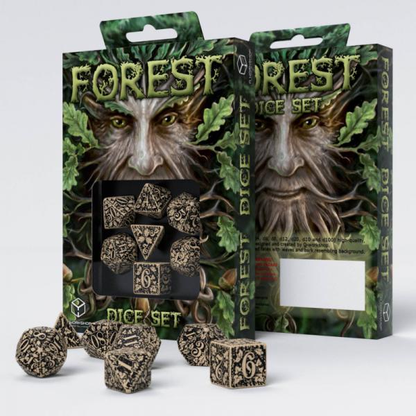 Forest 3D Beige & Black Dice Set