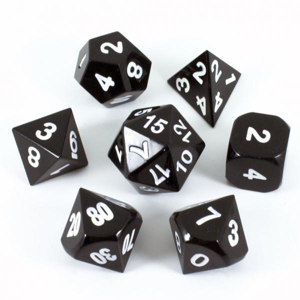 Paladin Black Metal Polyhedral Dice Set - In Presentation Case