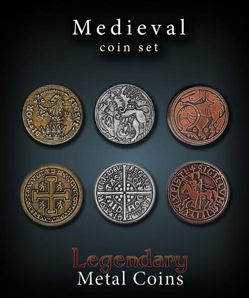 Medieval Coin Set Legendary Metal Coins