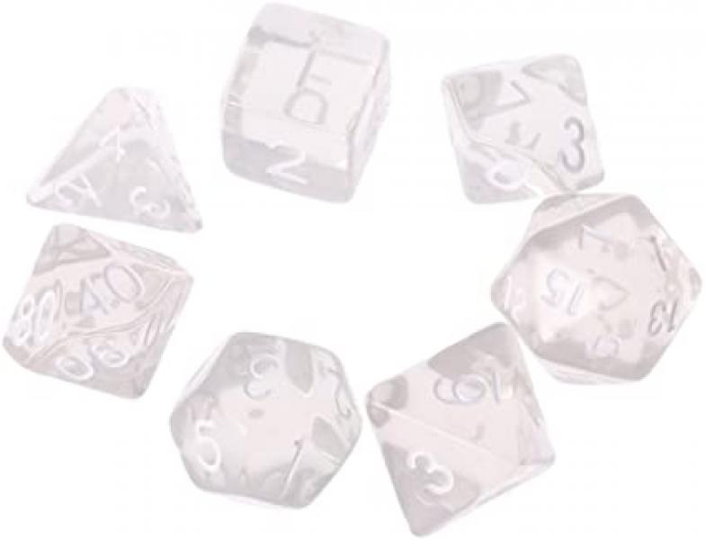 Poly Dice Set (7): Trans. Clear/White