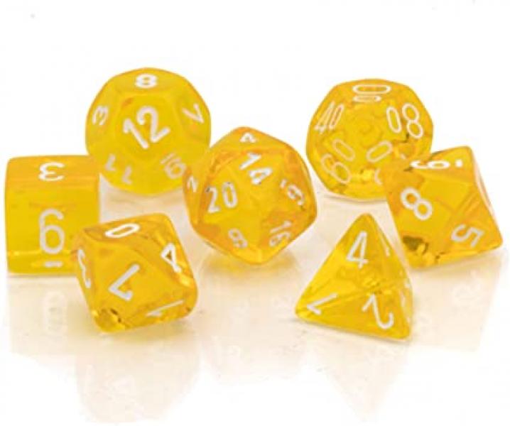 Poly Dice Set (7): Trans. Yellow/White
