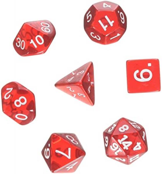 Poly Dice Set (7): Trans. Red/White