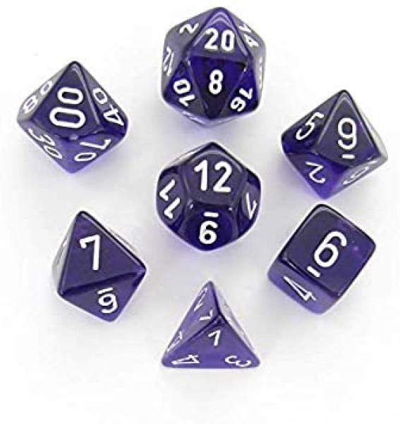 Poly Dice Set (7): Trans. Purple/White