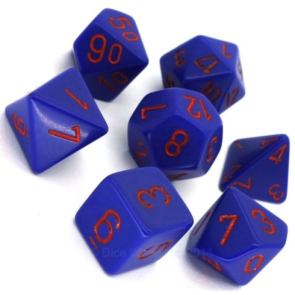 Poly Dice Set (7): Opaque Purple/Red
