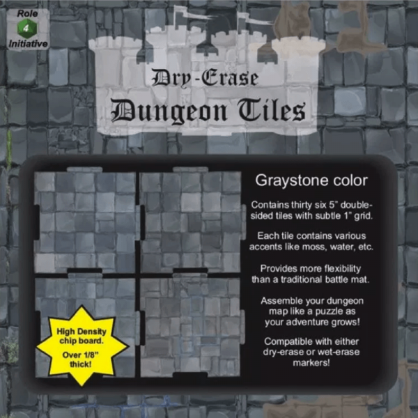 Dry Erase Dungeon Tiles: Greystone Square Booster Pack