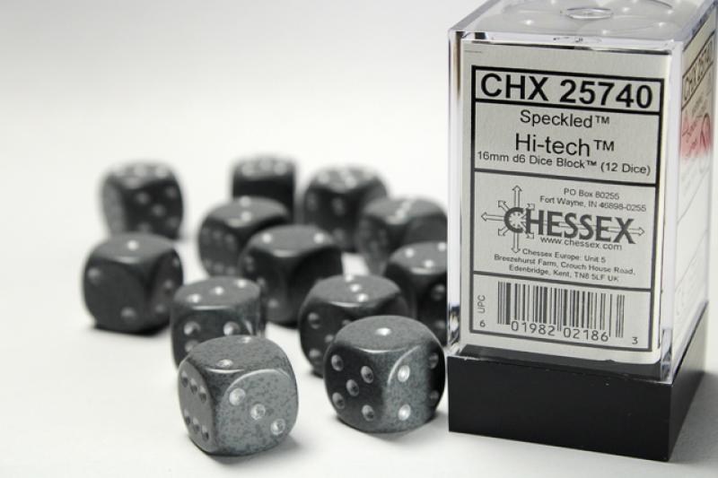 16mm D6 Dice Block (12): Hi-Tech