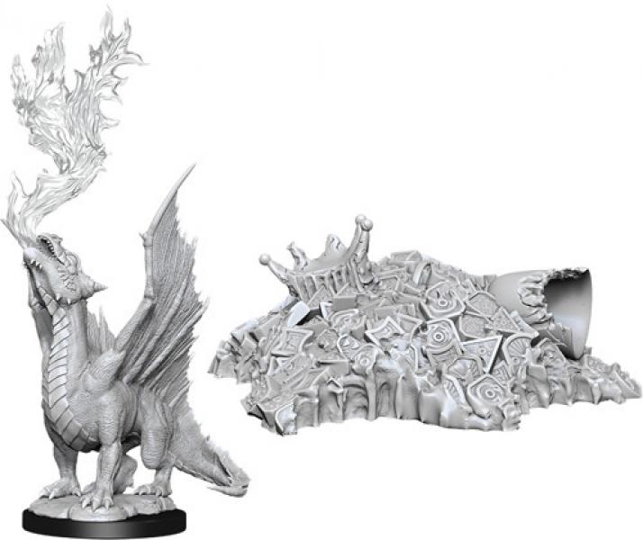 D&D Nolzur's Marvelous Miniatures: Gold Dragon Wyrmling & Treasure Pile (w11)